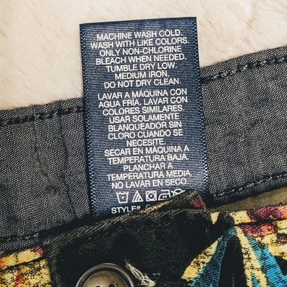 George Men's Shorts Hawaiian Tropical  Floral Print Multicolored sz 34 Inseam 8" - Picture 7 of 12